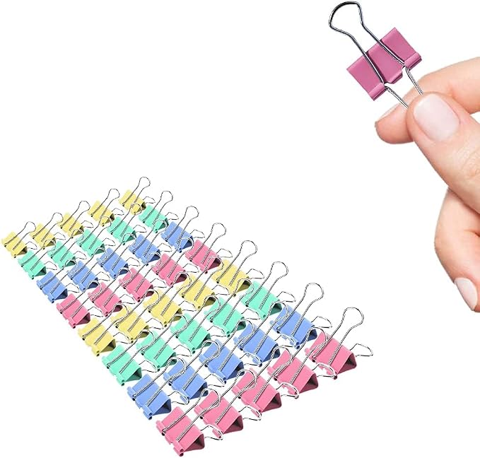 Small Binder Clips, 120 Pack, 3/4 Inch, Standard 19mm, Capacity 0.31 Inch by Makanu