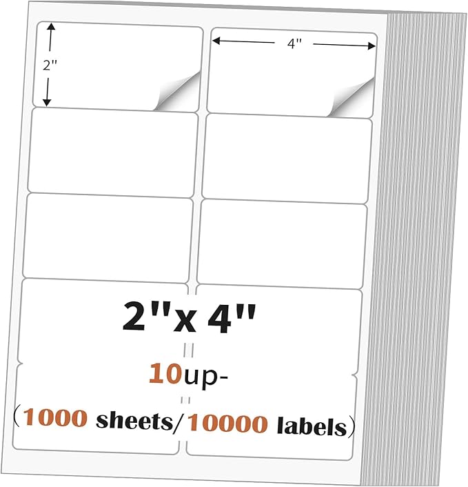 2"x 4" Address Labels Sticker Paper by MultiLabel