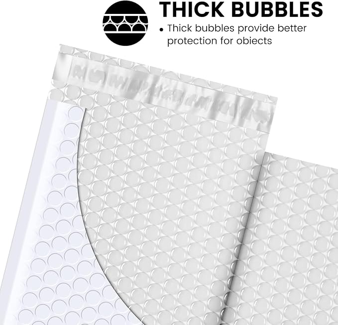 Fuxury White Bubble Mailers 4x8" 4000 Pack, Waterproof Padded Envelopes Self - Image 3
