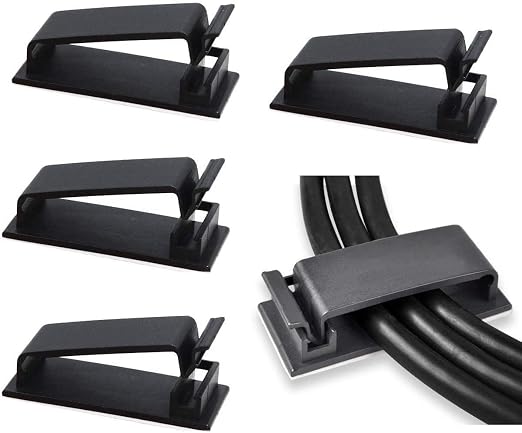 SOULWIT 50Pcs Self Adhesive Cable Management Clips, Cable Organizers Wire Clips by SOULWIT