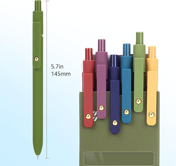 FIOVER 6Pcs Gel Pens, 0.7mm Medium Point Smooth Writing Pen, Cute Aesthetic - Image 6
