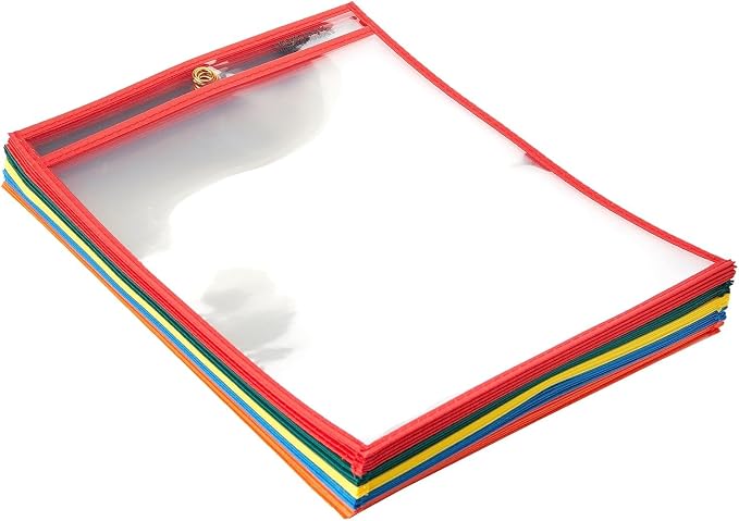 Amazon Basics Heavy Duty Dry Erase Job Ticket Holders, Document Protectors by AmazonBasics