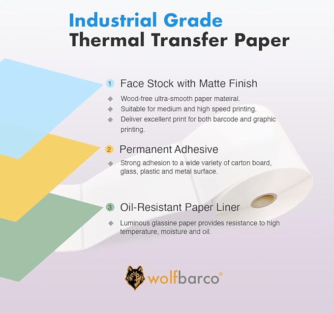 Direct Thermal Paper Label/IndustrialGrade 4" x 6", with Perforation, 3" Core, 8" OD,1000 Pcs/Roll (4Roll/Box) - Beige-DeskLoop Office