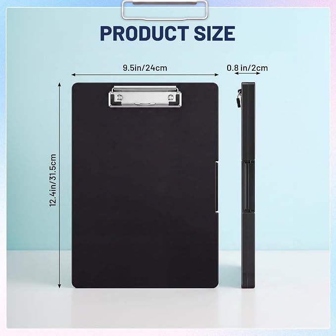 6 Pack Clipboard with Storage, 12.4 x 9.5 Inch Plastic Storage Clip Boards with - Image 2
