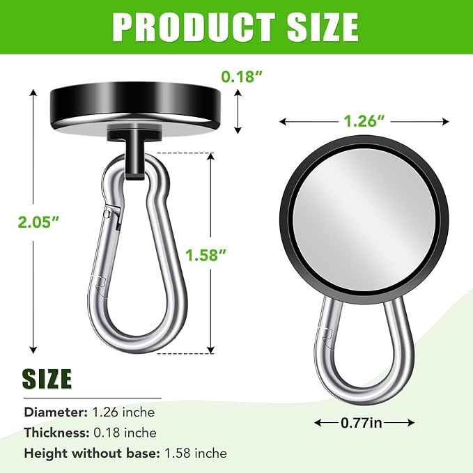 E BAVITE Carabiner Magnetic Hooks, Refrigerator, Locker 40Pack - Image 2