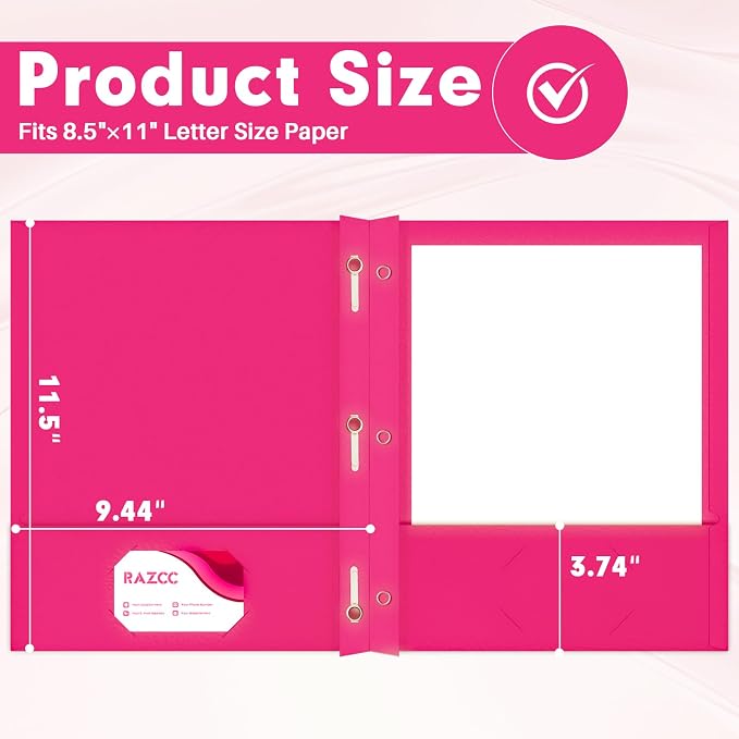 Two Pocket Folders, RAZCC 50 Pack Two Pocket Folders - Image 2