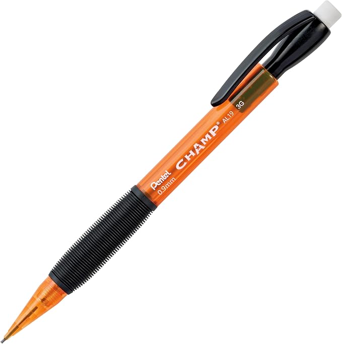 Pentel CHAMP Mechanical Pencil, Tinted Orange Barrel, Box of 12 - Image 2