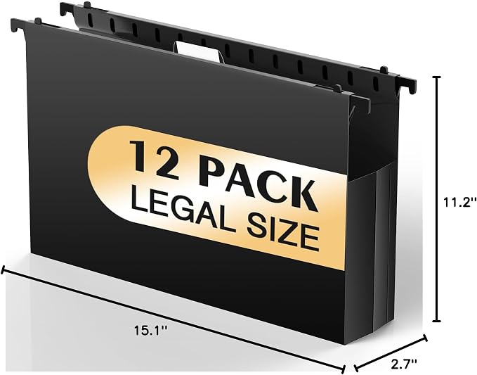 SHUTEX Extra Capacity Legal Size Hanging File Folders, 12 Pack Reinforced - Image 8