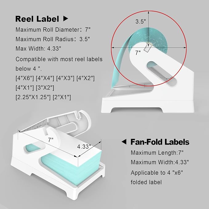 Vazioyar Thermal Label Holder for Rolls and Fan-Fold Labels, Sticker Roll - Image 3