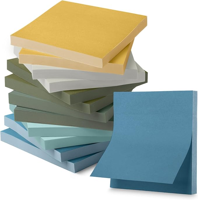 Mr. Pen- Sticky Notes, 12 Pads, 600 Sheets, Natural Vintage | Sticky Notes Bulk by MrPen