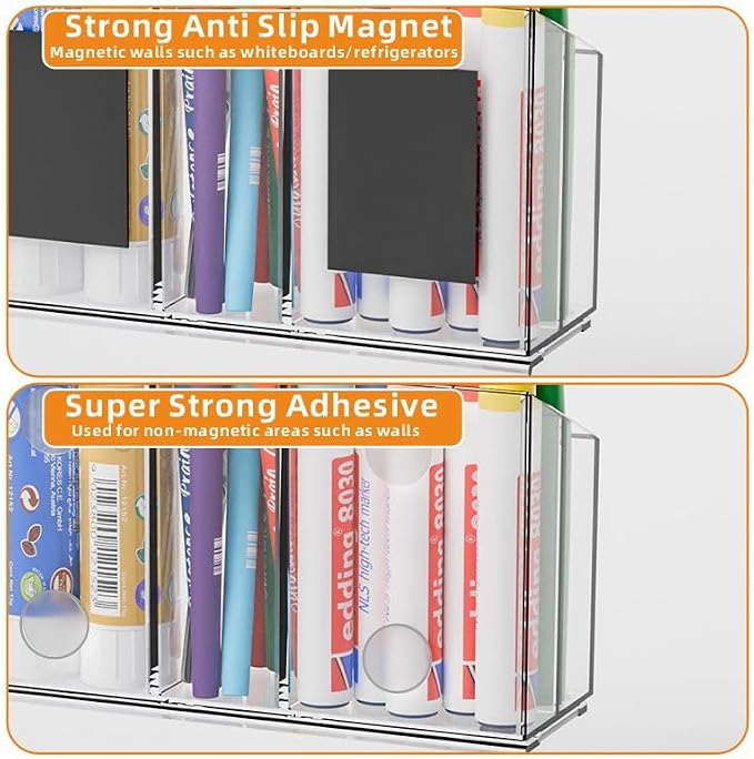 Yieach Clear Magnetic Dry Erase Marker Holder - Image 4