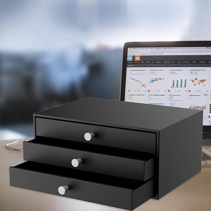 Svartur Metal Desk Top Drawers, Small Table Organizer - Image 2
