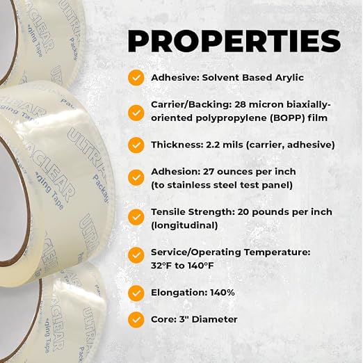 WOD CST22CC Crystal Clear See-Through Packing Tape – 3 inch x 110 yds. - Image 6