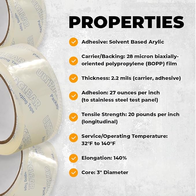 WOD CST22CC Crystal Clear See-Through Packing Tape – 4 inch x 110 yds. - Image 6