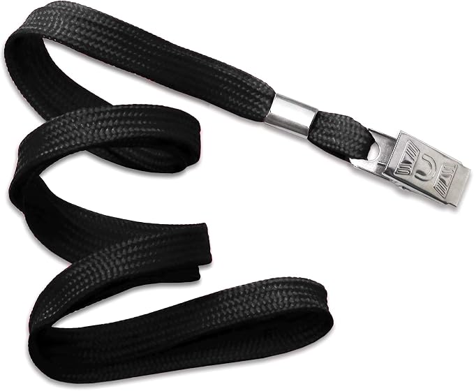 Specialist ID Black Flat Braid Woven Non-Breakaway Lanyard by SpecialistID