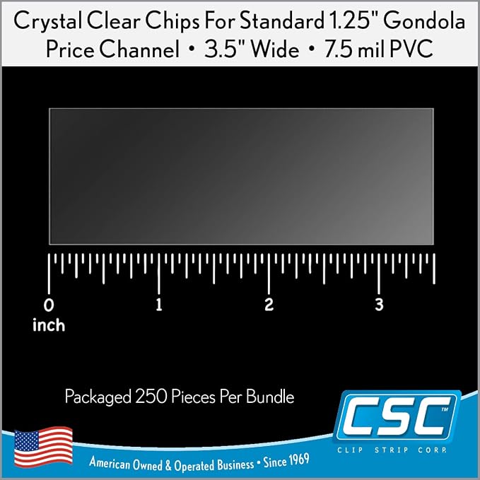 Clip Strip Corp. Price/Data Channel Label Holder Chips, 3.5" L x 1.25" H - Image 6
