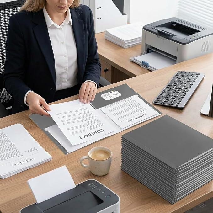 Zzrywuty File folders with Pockets, 25 Pack Paper Folders with Card Slot - Image 6