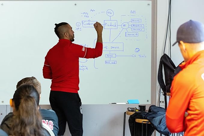 Glass Whiteboard 6'x 4', Magnetic Dry Erase Board, Large Framless Glass White Board for Wall Office School Home-DeskLoop Office