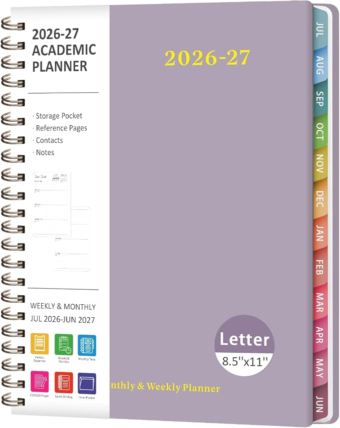 Planner 2026-2027, Weekly and Monthly Academic Year Calendar Planner, July 2026 by VALOME