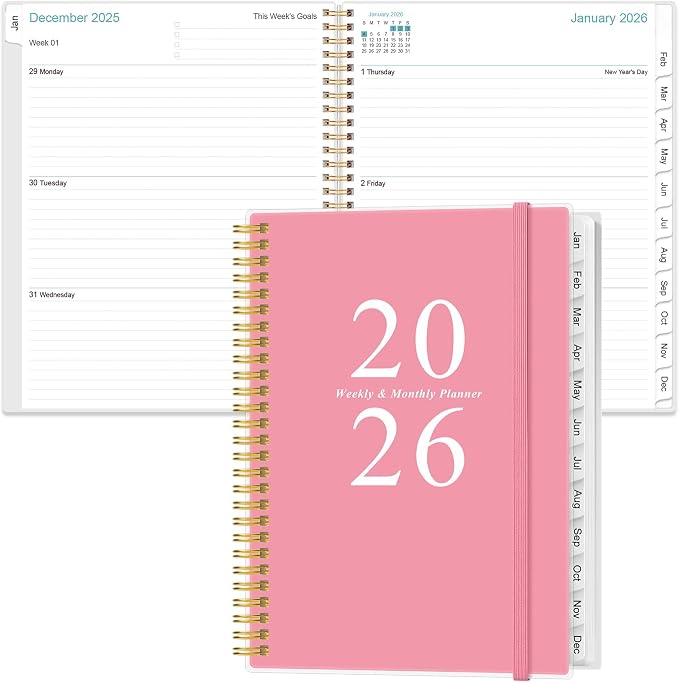2026 Planner - Weekly & Monthly Planner Spiral Bound, Planner 2026 from January by Heveboik