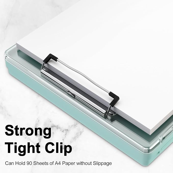 Piasoenc Clipboard with Storage, 8.5 x 11 Clip Boards with 2 Storage, Teal | - Image 6