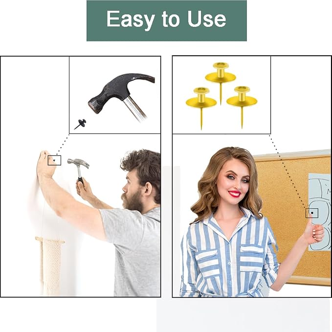 50 PCS Picture Hangers Hooks for Drywall, Decorative Small Pins for Cork Board - Image 6