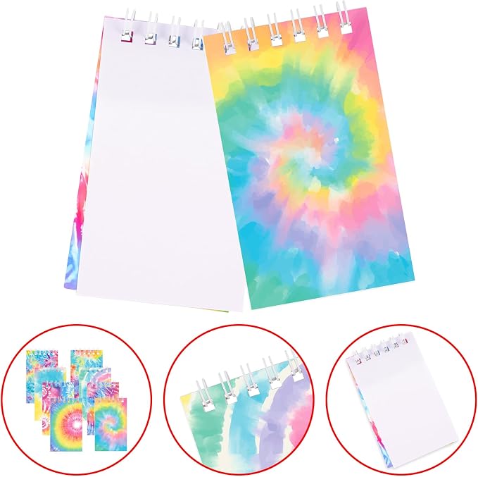 Hooqict 24 Pack Mini Tie Dye Notepads Multicolor Pocket Notebooks Small Spiral - Image 7