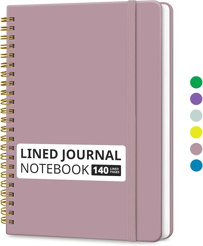 Taja Lined Spiral Journal Notebook by Taja