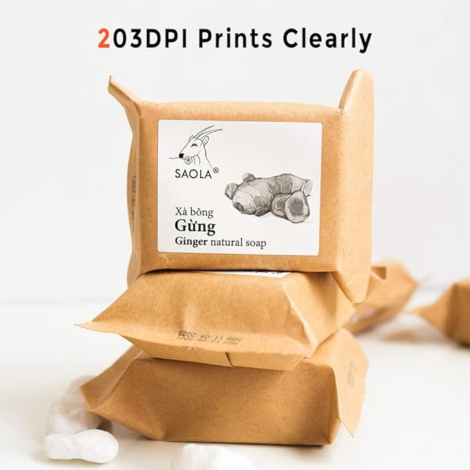 Phomemo M220 Label Printer, Barcode Printer, Bluetooth Thermal Label Maker Machine for Barcodes,Name,Address,Clothing Labeling,for Office Home,Compatible with Phones and Some PC Orange-DeskLoop Office