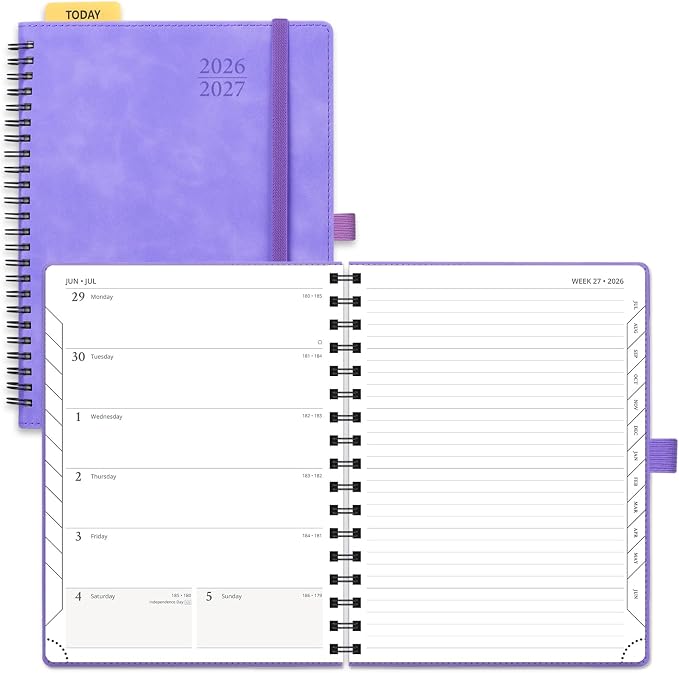 POPRUN Weekly Planner 2026-2027, 6.5" x 8.5", Academic Weekly and Monthly by POPRUN
