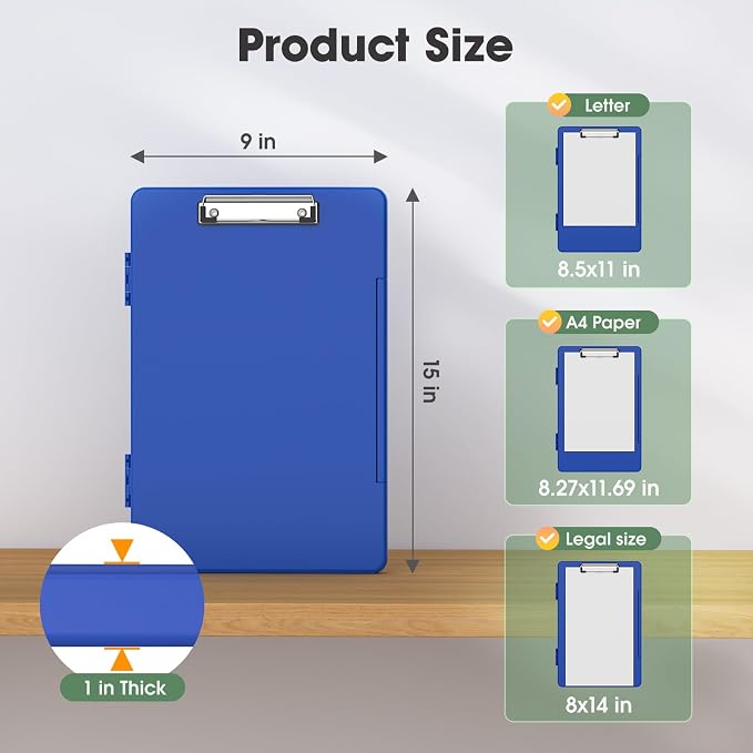 Legal Size Clipboard with Storage, 8.5 x 14 Clip Board, Folio & Side-Opening - Image 3