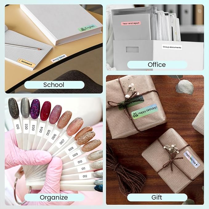 Phomemo D30 Label Maker Machine, Portable Bluetooth Mini Label Printer, Smartphone Handheld Thermal Sticker Small Labeler Multiple Templates Font Icon Inkless Custom Label for Home Kids School Items-DeskLoop Office