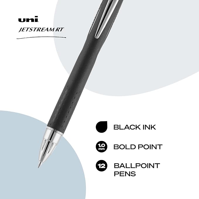 Uni-Ball Uniball Jetstream RT, 1.0mm Bold Black, Wirecutter Best Pen, School - Image 2
