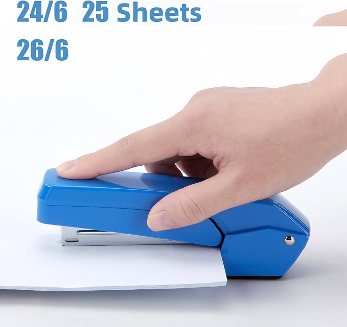 Deli/EZWORK Swing-Arm Swivel Stapler, 25 Sheets Capacity, 360 Degree Rotate - Image 4