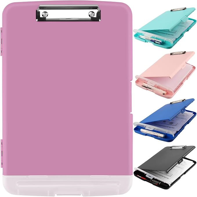 SFLHHDM Purple Clipboard with Storage, Clip Boards 8.5x11, Plastic Clipboard by SFLHHDM