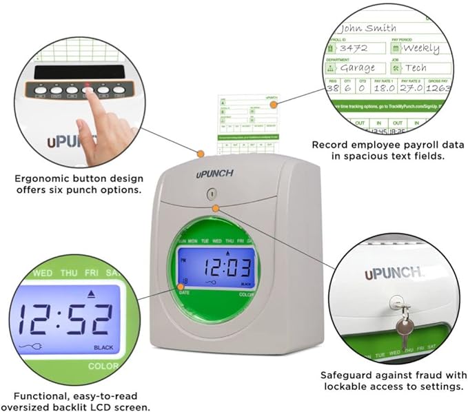 uPunch HN3540 Complete Small Business Start-Up Kit: AutoAlign Time Clock System - Image 5