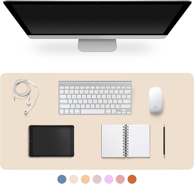 Leather Desk Pad Protector, Non-Slip Desk Pad, on-Slip PU Leather Large Mouse by CADONO