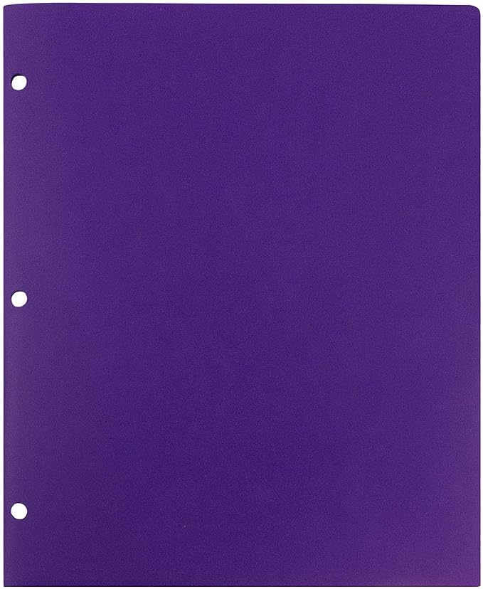 JAM PAPER Heavy Duty Plastic 3 Hole Punch Pocket Folders - Image 7