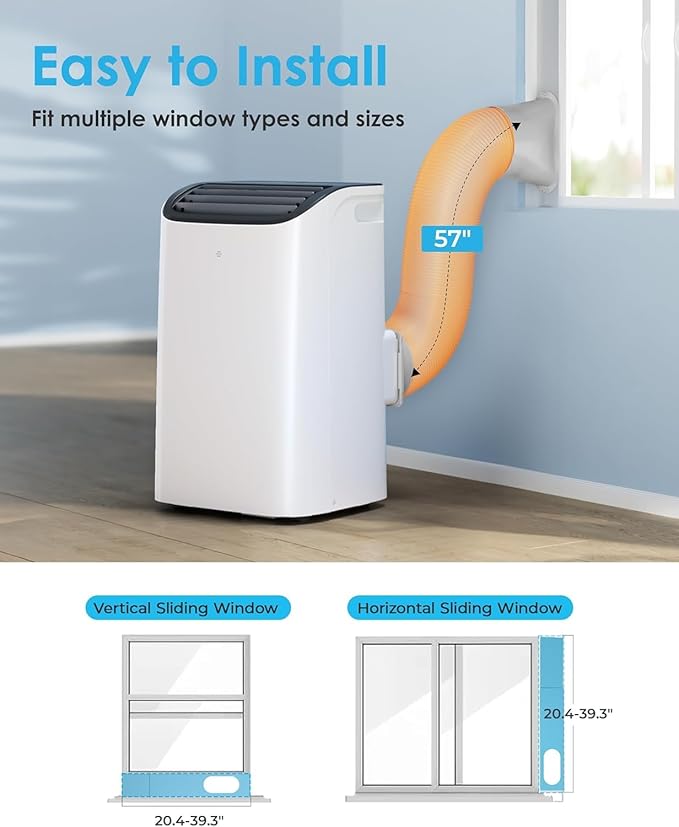 EUHOMY 12000 BTU Portable Air Conditioners - 2025 Upgraded Air Conditioner Portable for Rooms up to 550 Sq.Ft, Quiet AC Unit with Smart Sleep Mode, 24H Timer, Remote, 3-in-1 Air Cooler for Family-DeskLoop Office