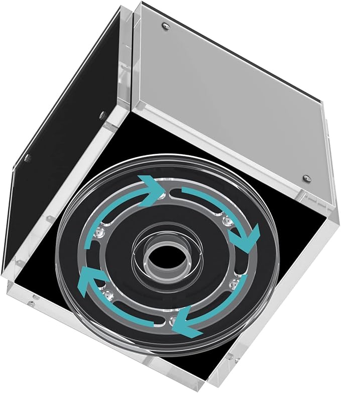 HIIMIEI Acrylic Rotating Pen Holder for Desk, Pencil Holder Picture Frame Holds 4 Family Photos of 4"x4", Desk Pen holder Organizer for Office, Classroom, Home, Kids (Black)-DeskLoop Office