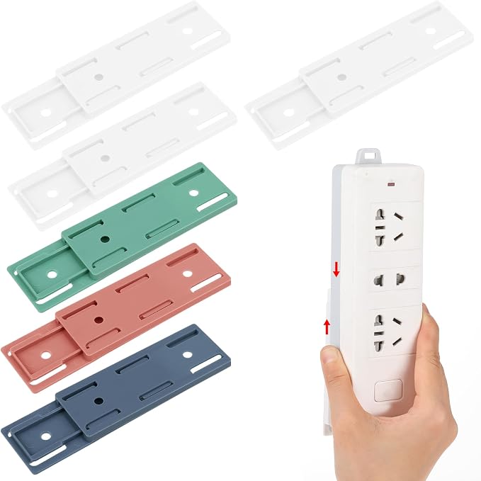 Giantree 6 Pack Self Adhesive Power Strip Holder, Power Strip Holder Desktop by Giantree