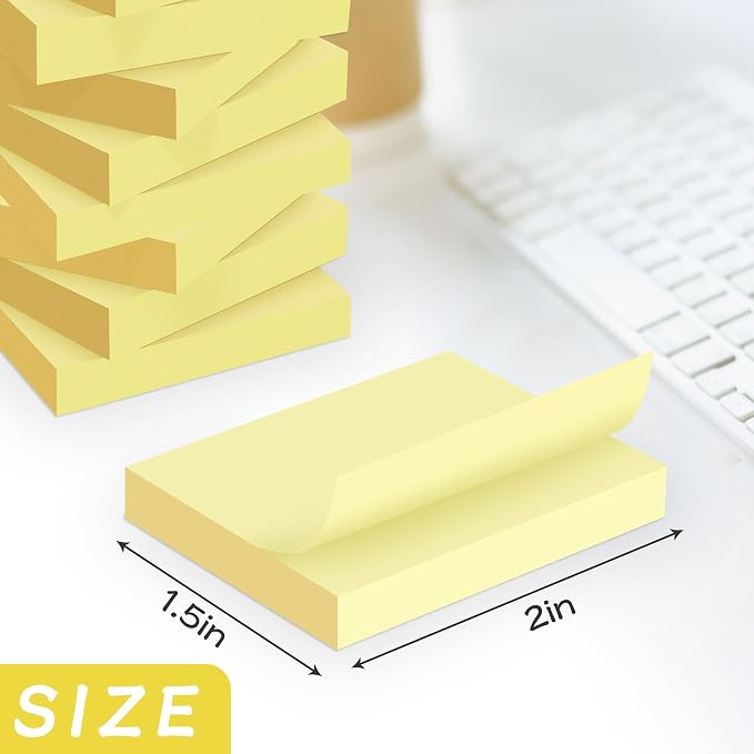 Mini Sticky Notes 1.5x2 in, 36 Pad Yellow Strong Adhesive Post, Suitable - Image 2