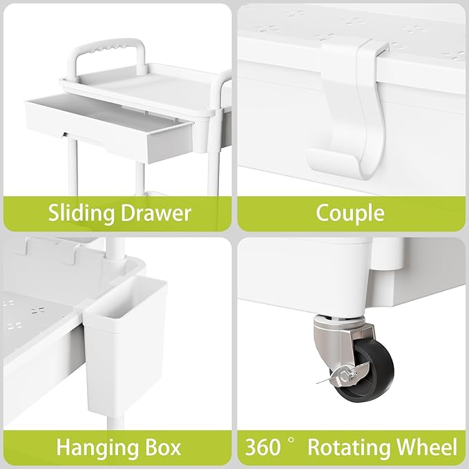Sorgion 5 Tier Rolling Cart Organizer, Bathroom Cart Organizers - Image 4