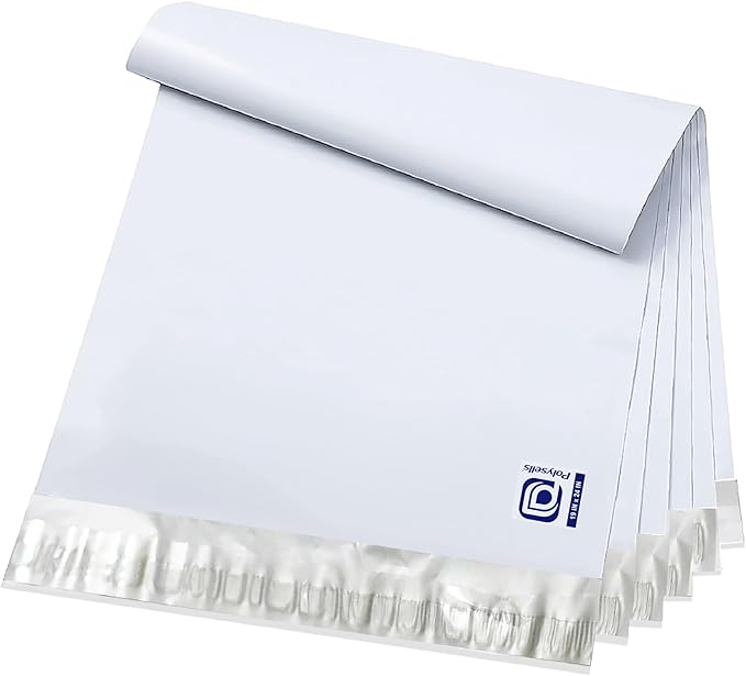 POLYSELLS 50 pcs 19x24 Inches White x Silver Poly Mailers Shipping Envelopes by POLYSELLS