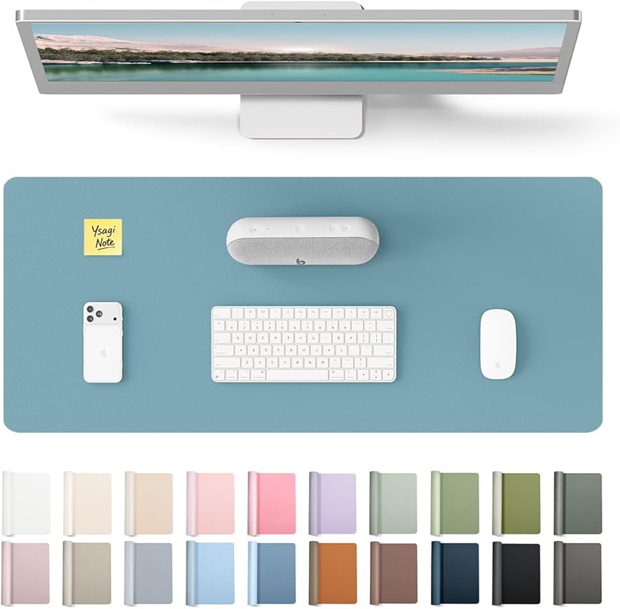 YSAGi Leather Desk Pad Protector, Office Desk Mat, Large Mouse Pad, Non-Slip PU by YSAGi