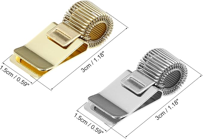 PATIKIL 2Pcs Pen Holder Clips, Metal Pen Clip Holder Adjustable Loop Pen Pencil - Image 2