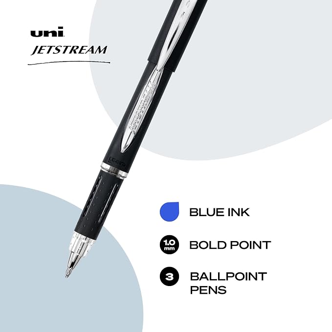 uniball Jetstream Ballpoint Pens, Medium Point, 3 Pack - Image 2