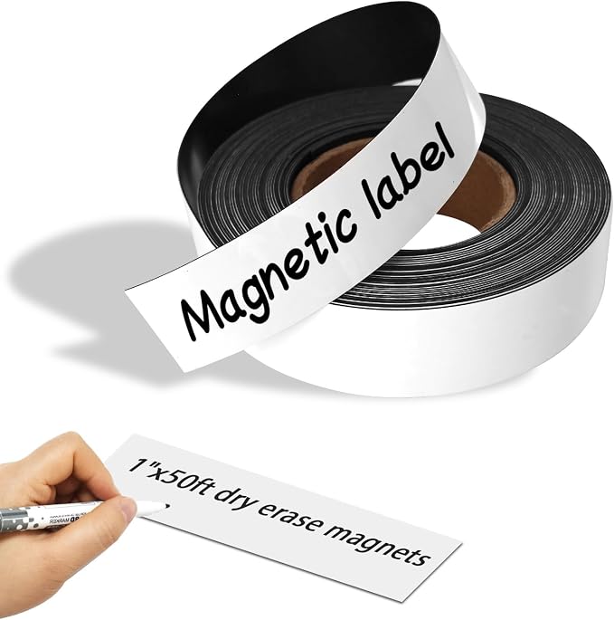 Magnetic Dry Erase Stripes 50 Ft x 1 Inch | Magnetic Labels| Reusable Toolbox by JINGZHAN