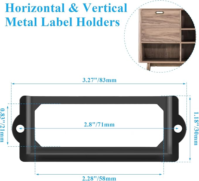 30pcs Metal Label Holder, File Drawer Label Frames Holder, Screw Cabinet - Image 2