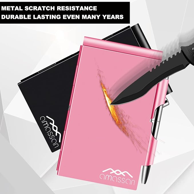amassan Metal Pocket Notebook, Small Pocket Notepad Aluminum Note Case - Image 2
